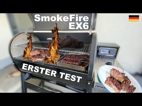 Weber SmokeFire EX6 GBS Pelletgrill + Smoker 2020 im Test mit Rumpsteak, Pulled Pork, Ribs - deutsch