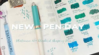 New Pen Day! Platinum 3776 Bluebird Shape of Heart Unboxing & Ink Matching
