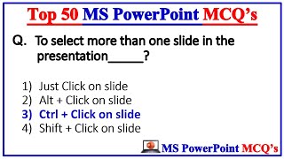 Top 50 MS PowerPoint mcq Questions and Answer | Microsoft Office | MS Office