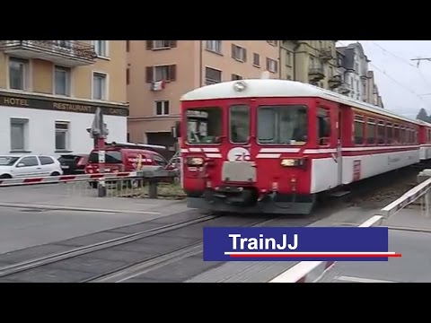 Swiss Railroad Crossing Luzern │ Bahnübergang Luzern Sternmattstrasse │ Zentral Bahn ZB  │ Engelberg