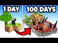I Survived 100 Days On A Minecraft Skyblocks Server