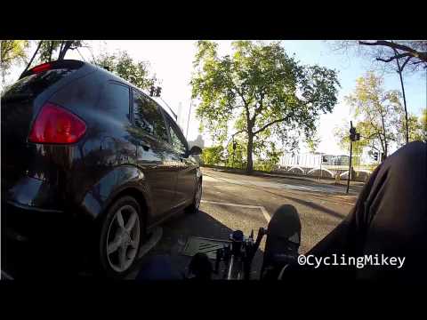 Use that cycle lane for your own safety - bad Westminster cyclepath design