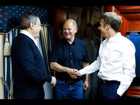 Verspätet wegen Luftalarm: Scholz, Macron und Draghi treffen Präsident Selenskyj