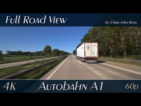 Autobahn (A1), Germany: Rastplatz - Groß Ippener - Rastplatz Delmetal -  4K (2160p/60p) Ultra HD