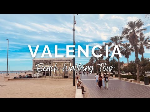 Valencia Beach Walking Tour | 4K