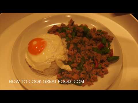 Thai Chicken Green Beans Recipe - Pad Kra Pao Gai - Ground Chicken Recipes - Thai Basil Chicken