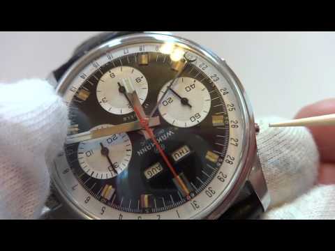 Vintage Wakmann triple calendar panda dial chronograph watch