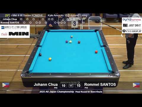 SEMI FINAL Johann Chua vs Rommel SANTOS 2025 All Japan Championship ヨハン・チュアvsR.サントス