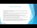 Research Methods: Psychometric Tests