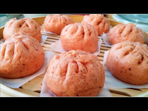 Steam Dragon Fruit Taro Pau Recipe/Baozi Recipe/Steam Bao Buns/Pau Recipe/Monica's Singapore Kitchen