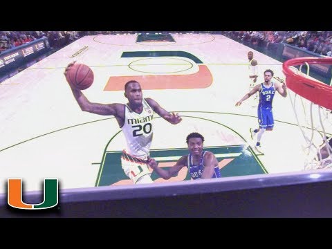 Miami's Dewan Huell Throws Down Massive Dunk vs. Duke