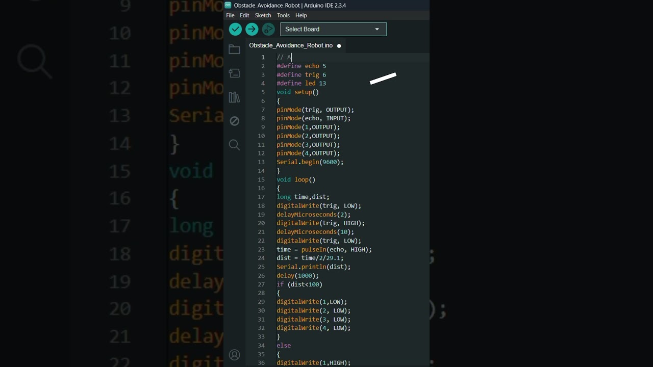 How to code a obstacle avoidance robot   #arduinocode #coding#arduino #programming  #diyprojects