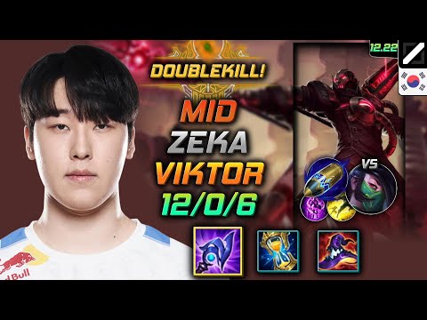 Zeka Mid Viktor Build Luden's Tempest First Strike - Viktor Mid vs Akali - LOL KR 12.22