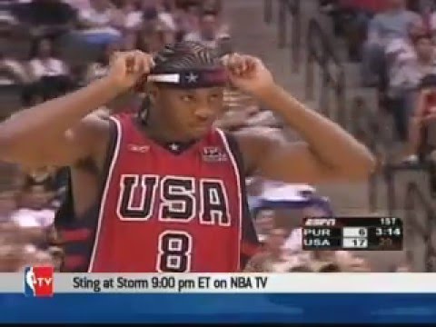 USA vs Puerto Rico 2004 Olympics Men's Basketball Exhibition Friendly Game FULL GAME English