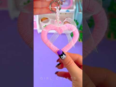 Diy - Heart Keychain 💗#craft #keychain