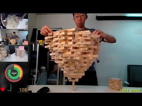 Guy Breaks World Record By Precariously Stacking 1,512 Jenga Bricks On One Brick