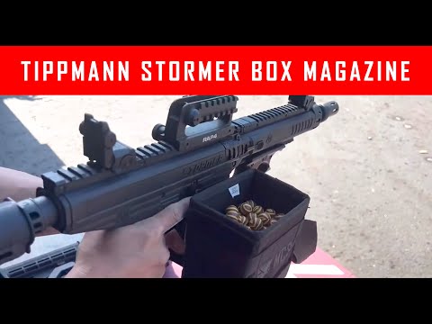 Tippmann Stormer Paintball Gun Shooting Box Magazine Demo With Lok Bolt #mcs