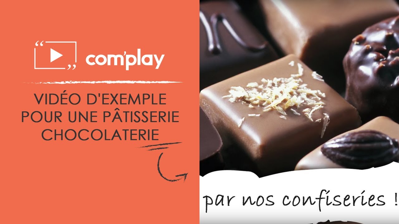 Image YouTube Affichage dynamique : exemple de diffusion pour une pâtisserie-chocolaterie