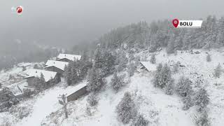 Bolu’nun Yükseklerinde Kar Yağışı Etkili Oluyor