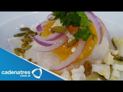 Receta para preparar ensalada de jícama con naranja. Receta de ensalada / Receta fácil