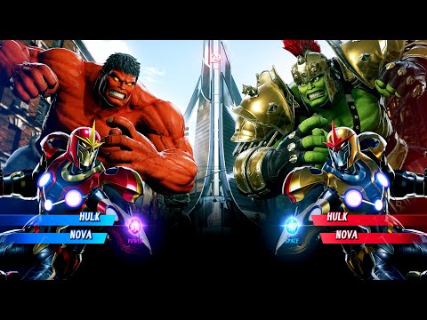 Red Hulk & Nova vs Gladiator Hulk & Nova (Very Hard) | 4K UHD Gameplay