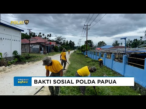 POLDA PAPUA GELAR BAKTI SOSIAL BERSIHKAN GKI KANAAN KOYA BARAT SAMBUT NATAL 2025