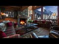 Cozy Winter Ambience - Relaxing Sounds / Fireplace & Snow for Sleep & Relaxation