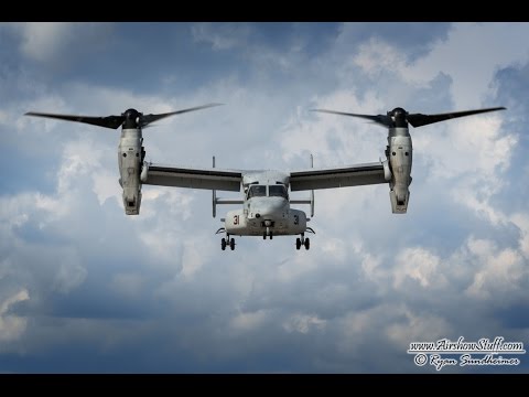 USMC MV-22 Osprey Hovering Demo - EAA AirVenture Oshkosh 2014