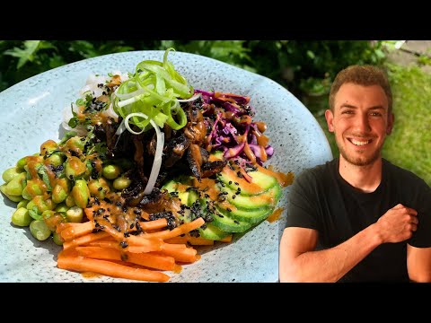 Cheap and Healthy Hoisin Mushroom Buddha Bowl  | Under £1.50/$1.90 Per Portion | Cook Along Recipe