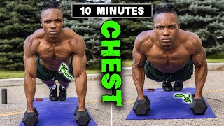 10 MINUTE LIGHTWEIGHT DUMBBELL CHEST WORKOUT | NO BENCH NEEDED!