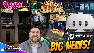 AtGames Pinball Space Shuttle Deluxe, Quarter Arcades New Cabs & Meta Quest 3 Steam Link VR