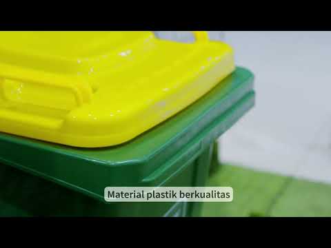Gambar Krisbow 120 Ltr Tempat Sampah Plastik - Hijau/kuning