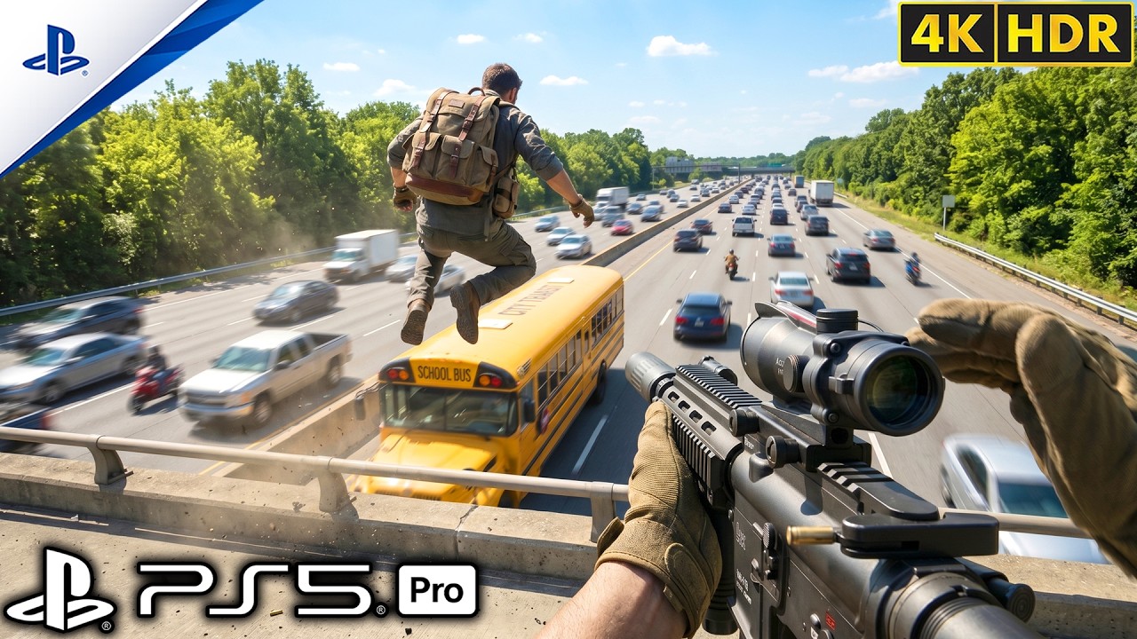 (PS5) Deadly Leap Onto a Moving Bus | Realistic Gameplay [4K60FPS] Call of Duty