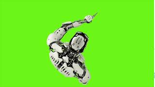 Robot android presses the keys. Realistic looped motion on green screen background. 4K.