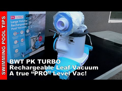 BWT PK Turbo Heavy-Duty Large Volume Rechargeable Pool Leaf Vacuum with a 75 Minute Run-Time!