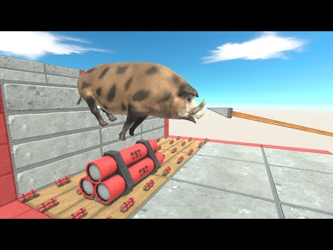 Jump units over the placed dynamite - Animal Revolt Battle Simulator
