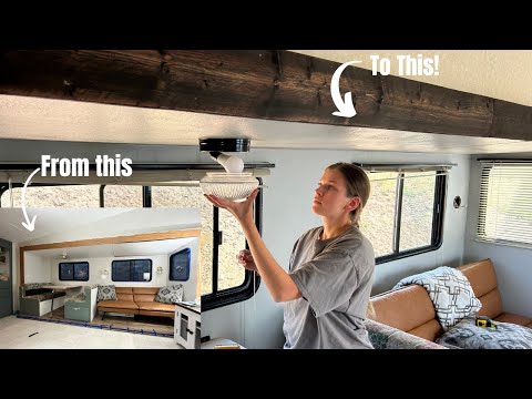 RV remodel on a budget - 5th wheel slide out renovation - before and after transformation