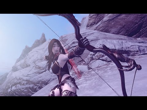 SKYRIM SE MODDED | Defeating the Ebony Warrior with Torment bow (Darkend)