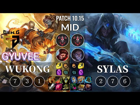 GEN gyuvee Wukong vs Sylas Mid - KR Patch 10.15
