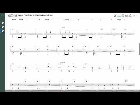 Eric Clapton - Wonderful Tonight (OFFICIAL BASS BACKING TRACK TAB PLAY ALONG)