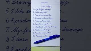 Cursive writing practice | 10 Simple Sentences Essay about My Teacher | Cursive handwriting practice