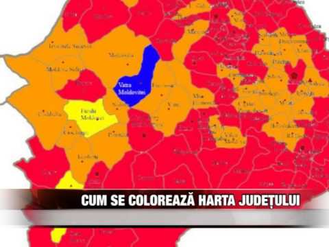 Cum se coloreazã harta judeţului