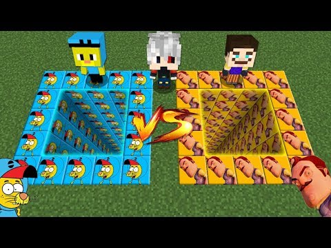 KRAL ŞAKİR VS HELLO NEIGHBOR ÇUKUR ŞANS BLOKLARI - Minecraft