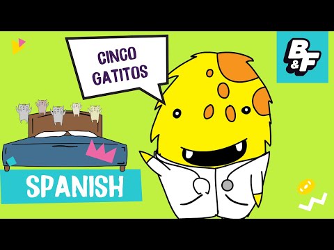 Learn Spanish with BASHO & FRIENDS | Cinco Gatitos for kids