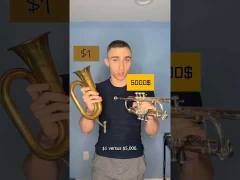 $1 vs $5,000 Trumpet #trumpet #marchingband #band #trombone #piano #flute #tuba #brass #clarinet