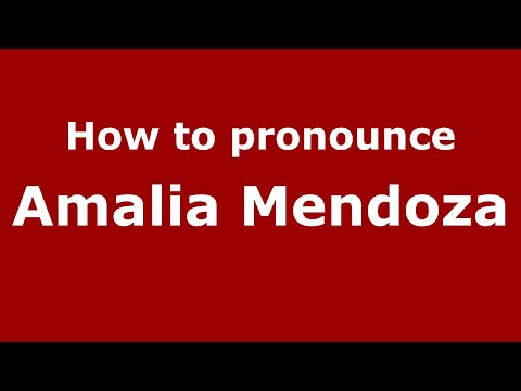 How to pronounce Amalia Mendoza (Mexico/Mexican Spanish) - PronounceNames.com