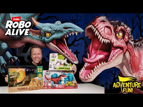Zuru Robo Alive Dino Action T-Rex, Pterodactyl & Raptor with Dilophosaurus Dinosaur Toy Review!