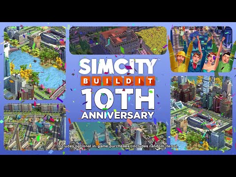 SimCity BuildIt - 10 year anniversary game trailer