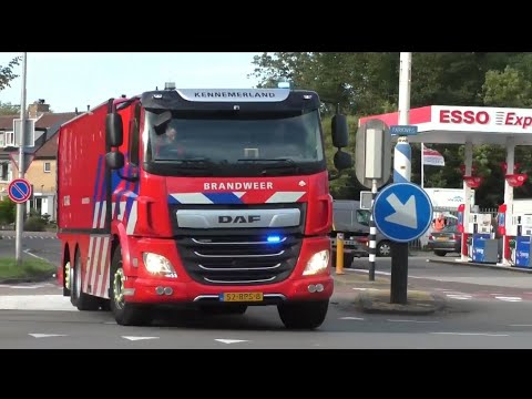 Waterwagen 12-2462 + Tankautospuit 12-2430 Velsen Zuid met spoed naar een Brand in Spaarndam