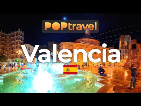 VALENCIA, Spain - Night Tour - 4K HDR walking tour with captions